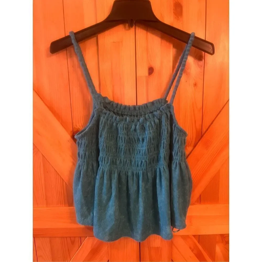 So good for life ￼ ruffled Smock tank ￼Aqua XXL Nwt (2971)